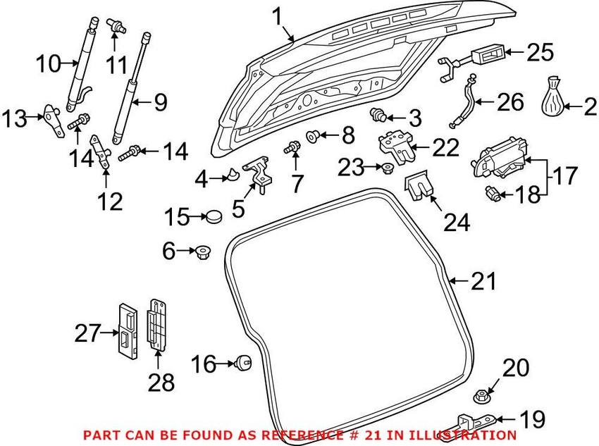 VW Hatch Seal - Rear 5NA827705A9B9